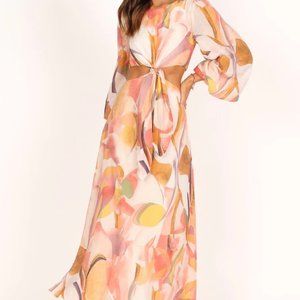 Petal & Pup / Laquin Long Sleeve Maxi Dress / Pink - Multi / Floral / Size S